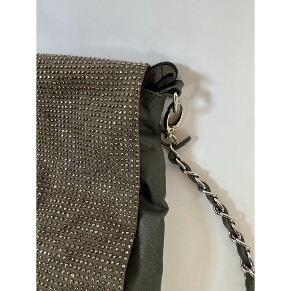 Forever 21 Gray Vegan Leather & Rhinestone Crossbody Bag With Zebra Lining Blemi - Picture 2 of 16